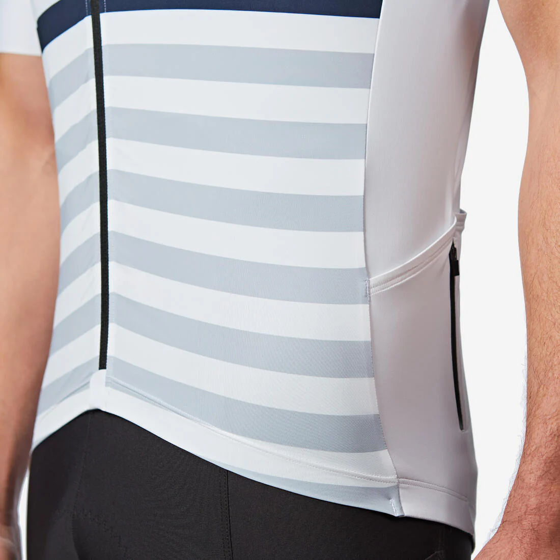 Jersey de ciclismo en carretera ajustado de manga corta gris para hombre EDR 2 - Image 10