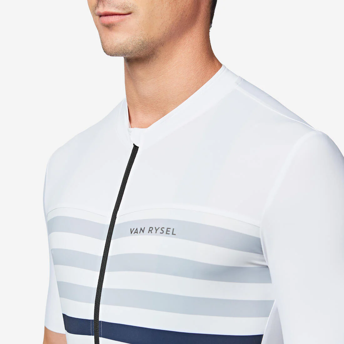 Jersey de ciclismo en carretera ajustado de manga corta gris para hombre EDR 2 - Image 11
