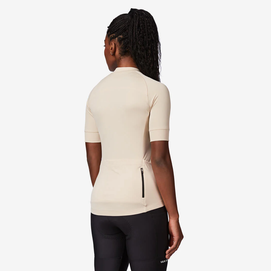 Jersey de ciclismo en carretera de manga corta beige para mujer Discover - Image 2