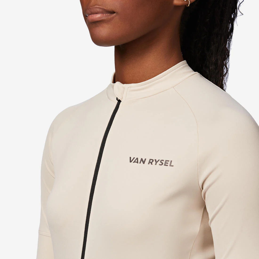 Jersey de ciclismo en carretera de manga corta beige para mujer Discover - Image 5