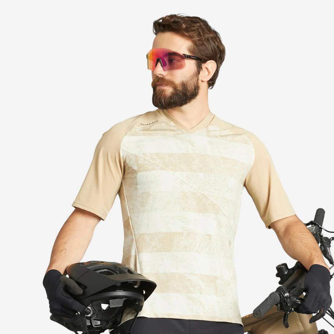Jersey Manga Corta Bici MTB Feel All Mountain Beige