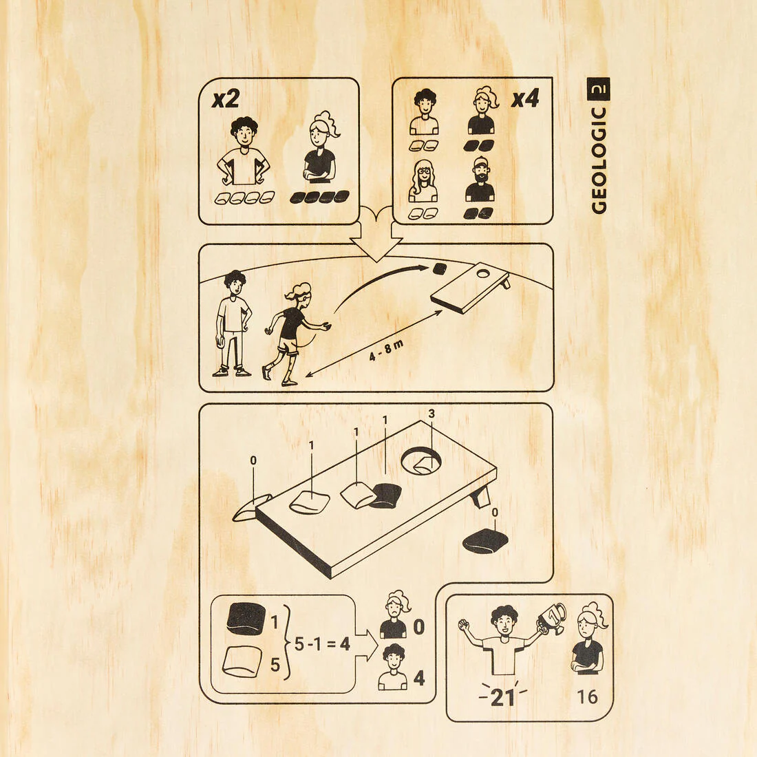 Juego de cornhole compacto listo para jugar - Image 8