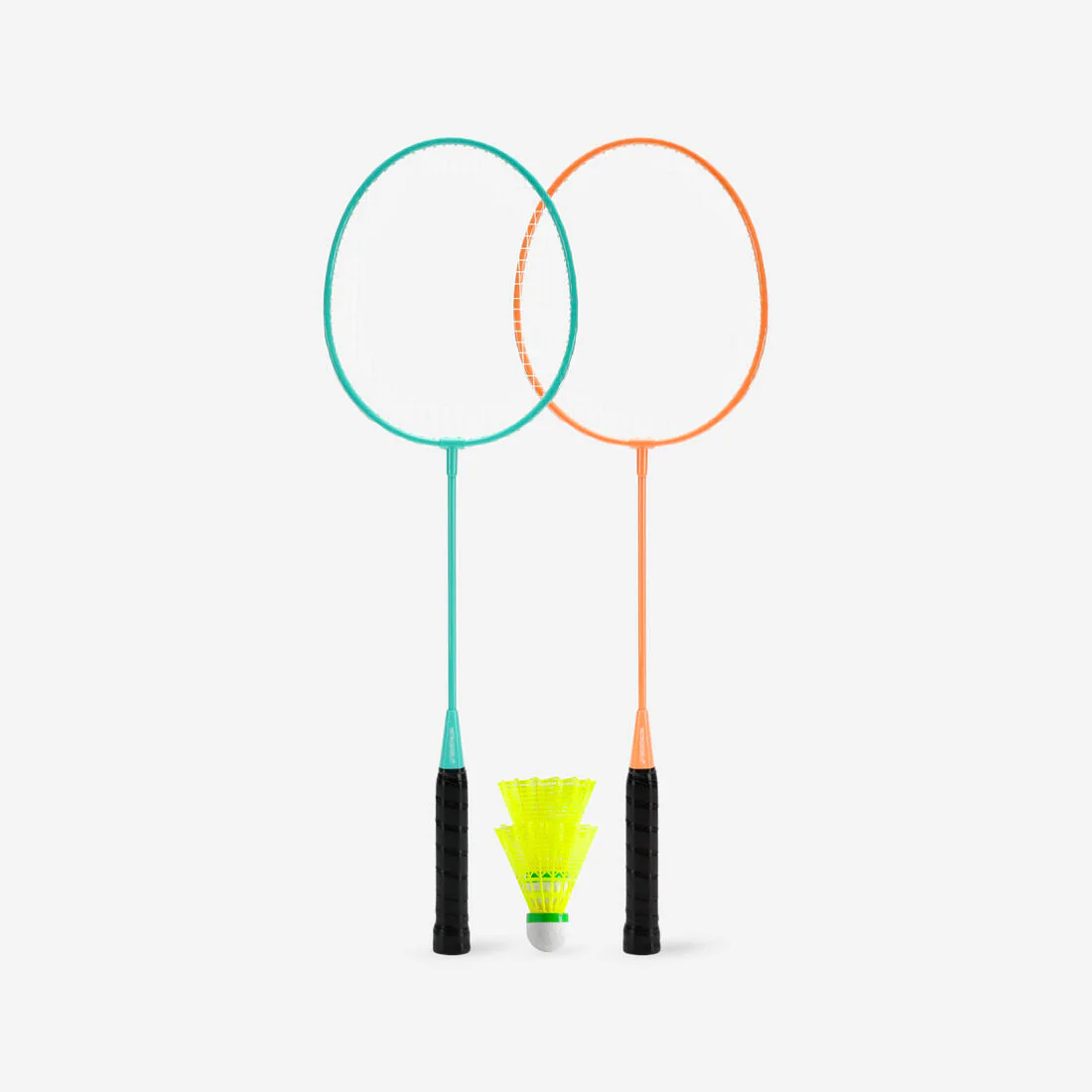 Juego de raquetas de bádminton turquesa y naranja para adultos Discover BR100