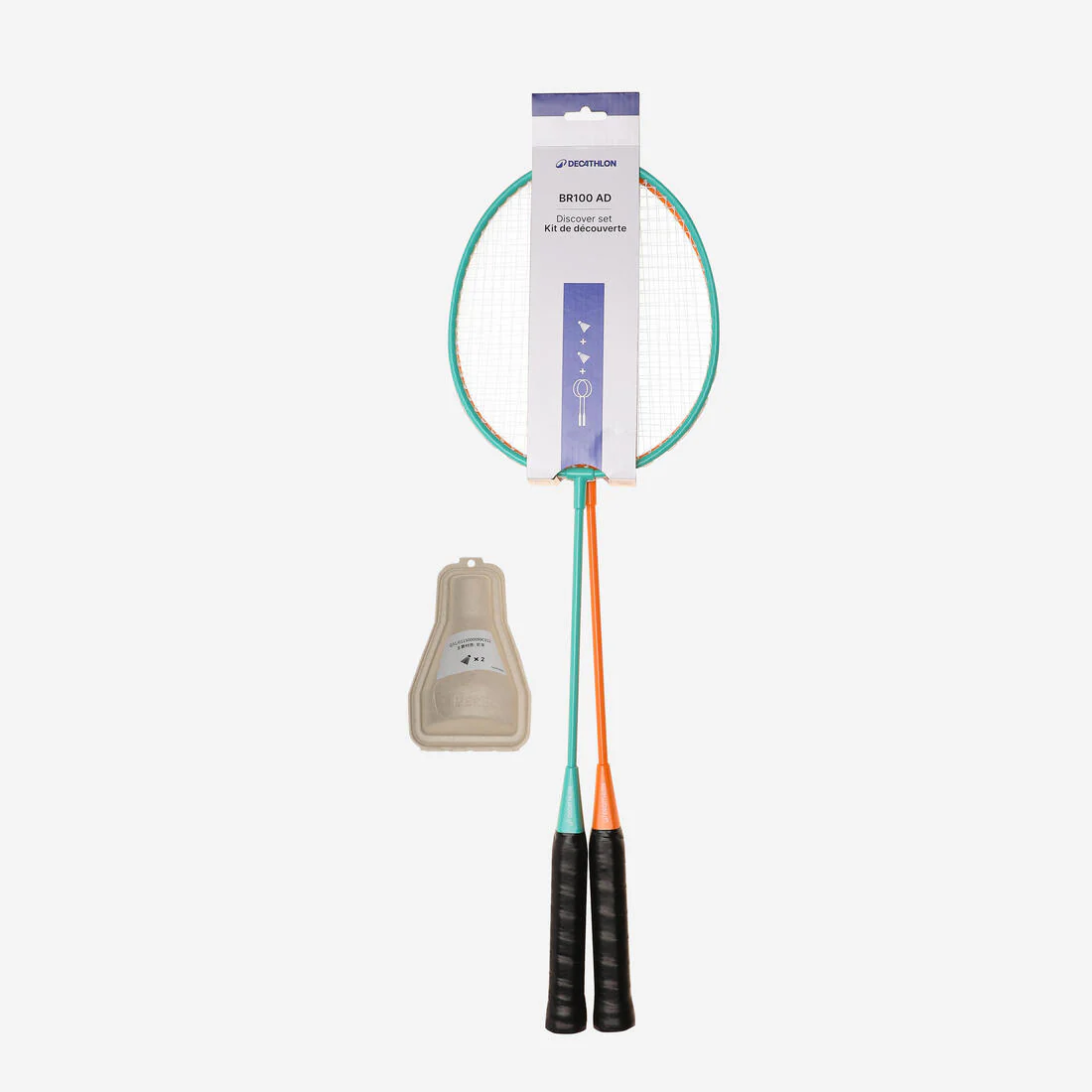 Juego de raquetas de bádminton turquesa y naranja para adultos Discover BR100 - Image 3