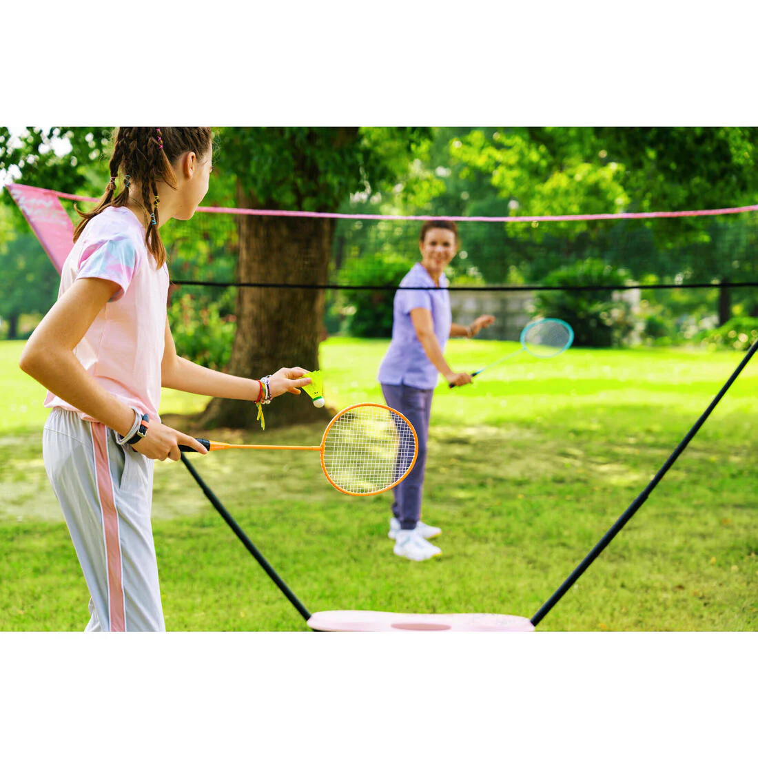 Juego de raquetas de bádminton turquesa y naranja para adultos Discover BR100 - Image 9