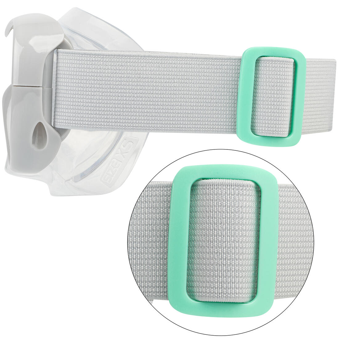 Kit Aletas Máscara Tubo Snorkel SNK 500 Niños Azul Gris Menta Pastel - Image 3