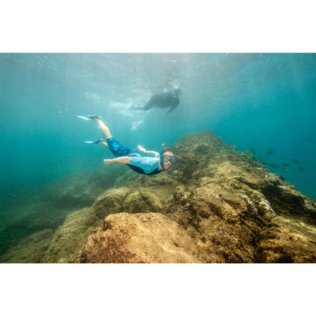 Kit de buceo con aletas, máscara y tubo azul para adulto Snorkel SNK 500 - Image 2