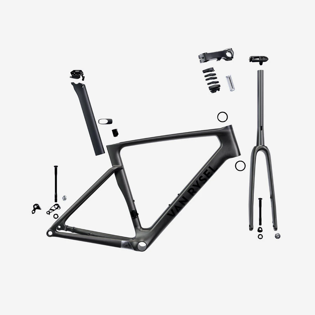 Kit Cuadro Bicicleta Carretera RCR Pro Gris Carbono Bruto - Image 6