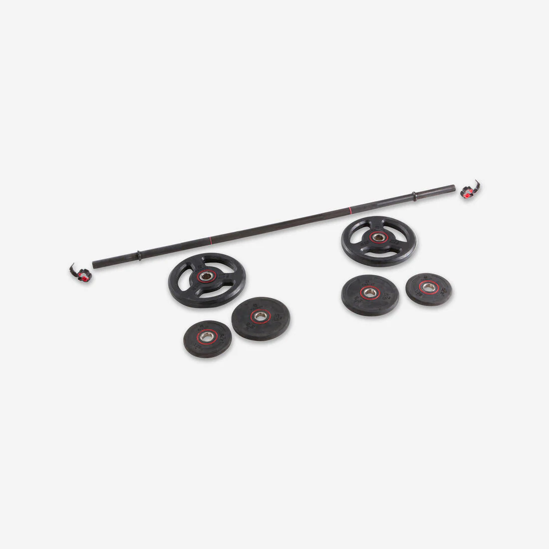 Kit de barra/pesas de musculación de 20 kg 1.30 m 28 mm Pump