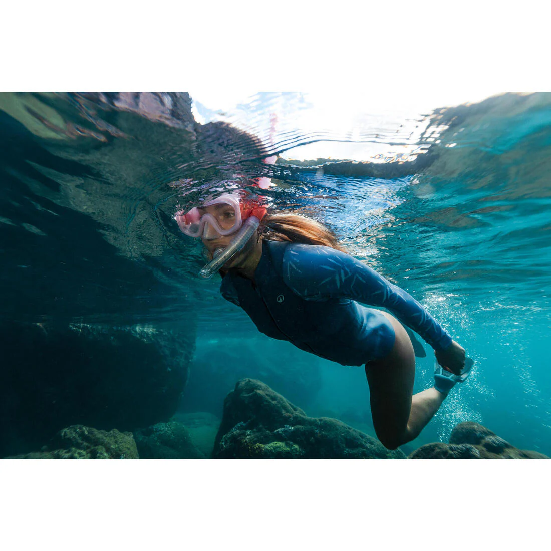 Kit de buceo con máscara y tubo de snorkel con válvula para adulto 100 - Image 19