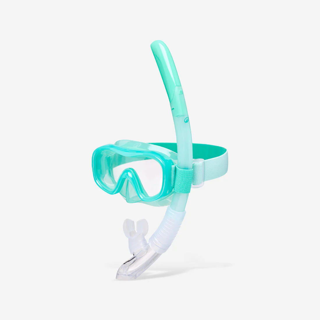 Kit de buceo con máscara y tubo de snorkel con válvula verde para niños 100