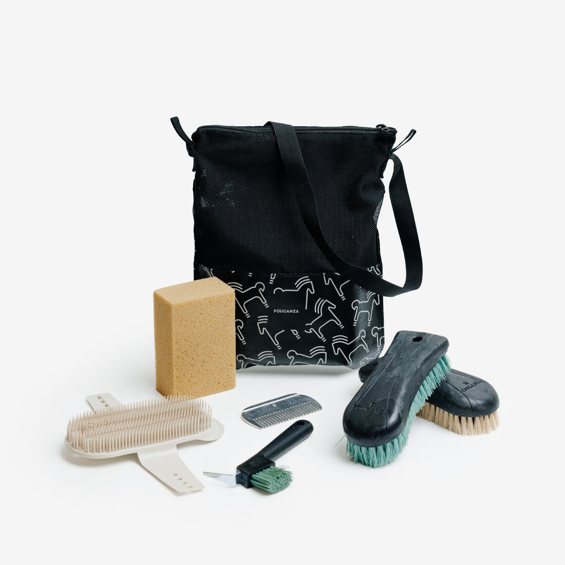 Kit de limpieza de equitación de 7 piezas burdeos para adulto - Image 2