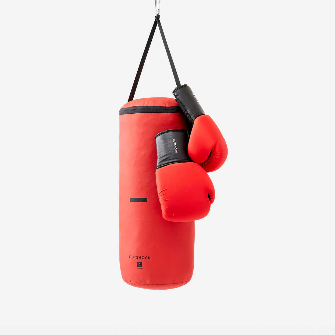 Kit de saco de box y guantes rojos para niños