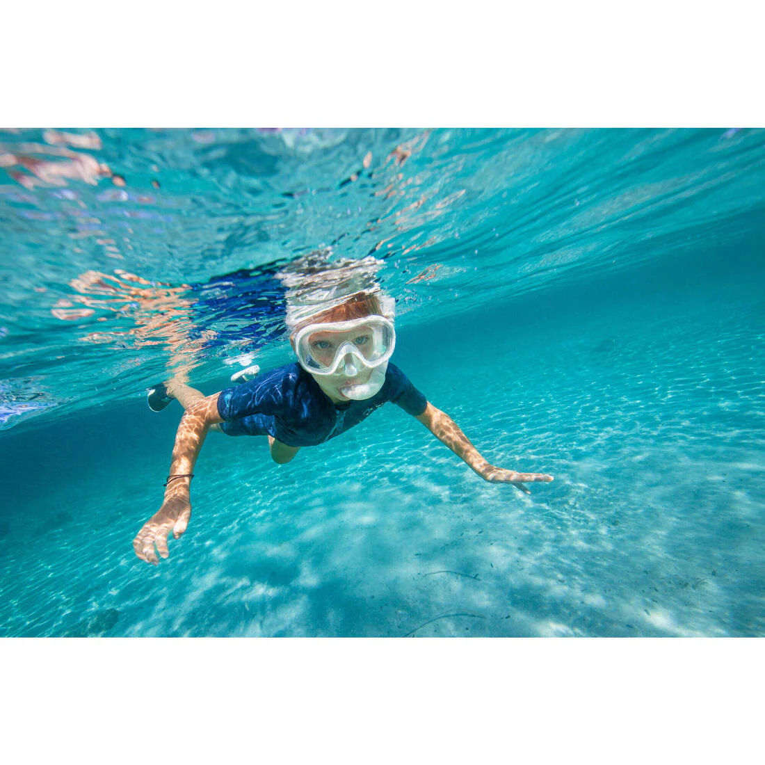 Kit de snorkel con máscara y tubo gris para niños Subea 100 - Image 2