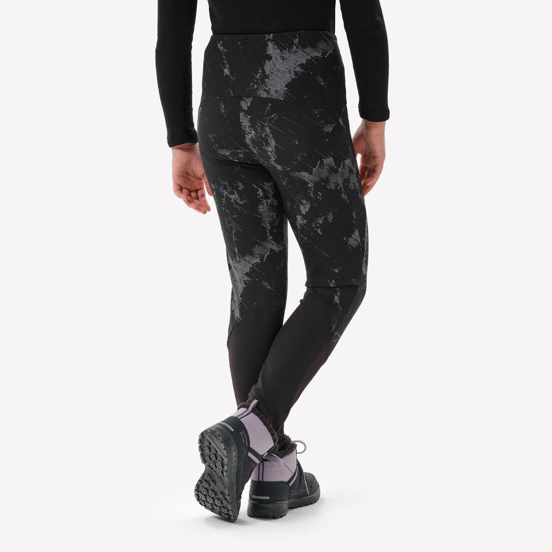 Leggings cálidos de senderismo niños 7-15 años NH100 negro - Image 4