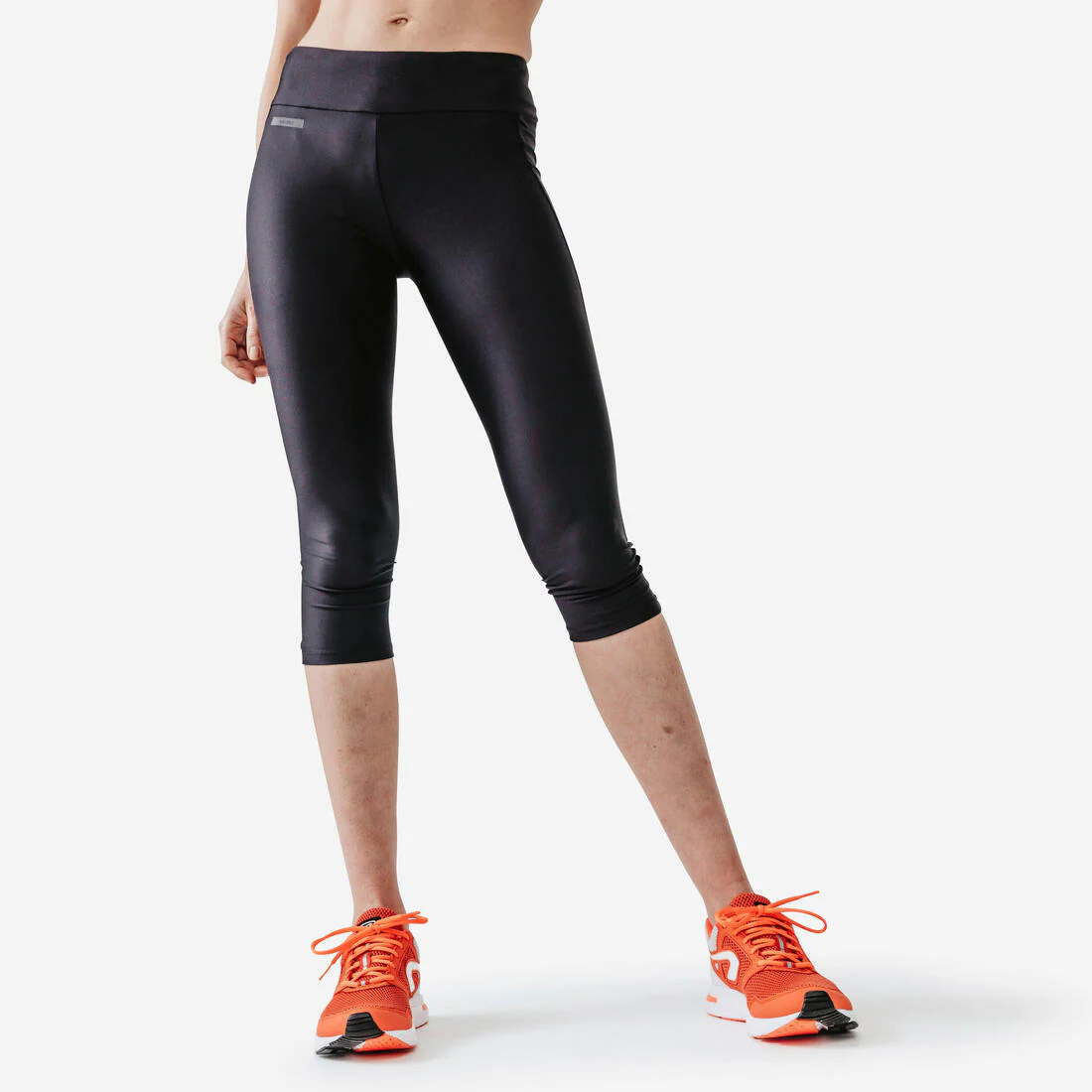 Leggings capri de running negros para mujer Kiprun RUN 100