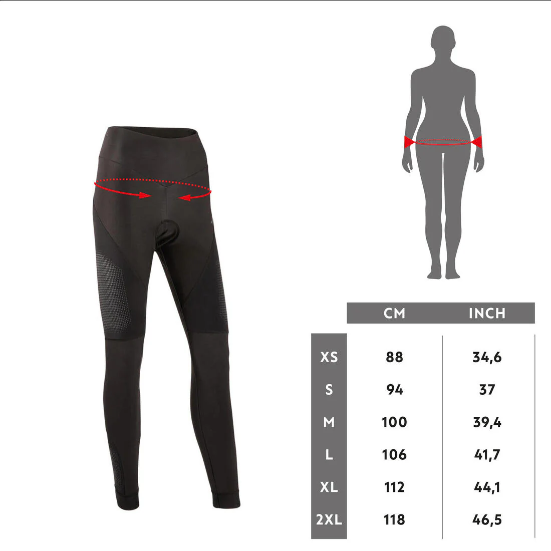 LEGGINGS Ciclismo MTB Mujer Negro Invierno - Image 6
