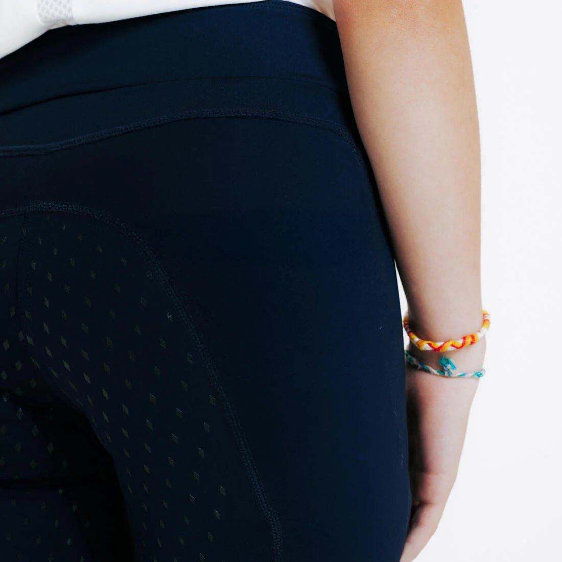Leggings de equitación con full grip azul con para niños 500 - Image 5