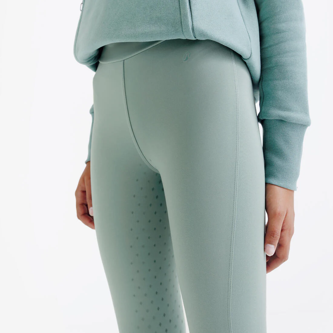 Leggings de equitación con full grip azul con para niños 500 - Image 7