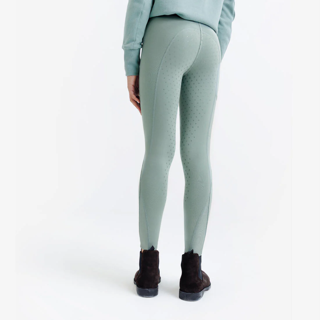 Leggings de equitación con full grip azul con para niños 500 - Image 8