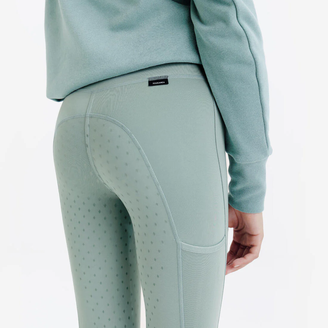 Leggings de equitación con full grip azul con para niños 500 - Image 9