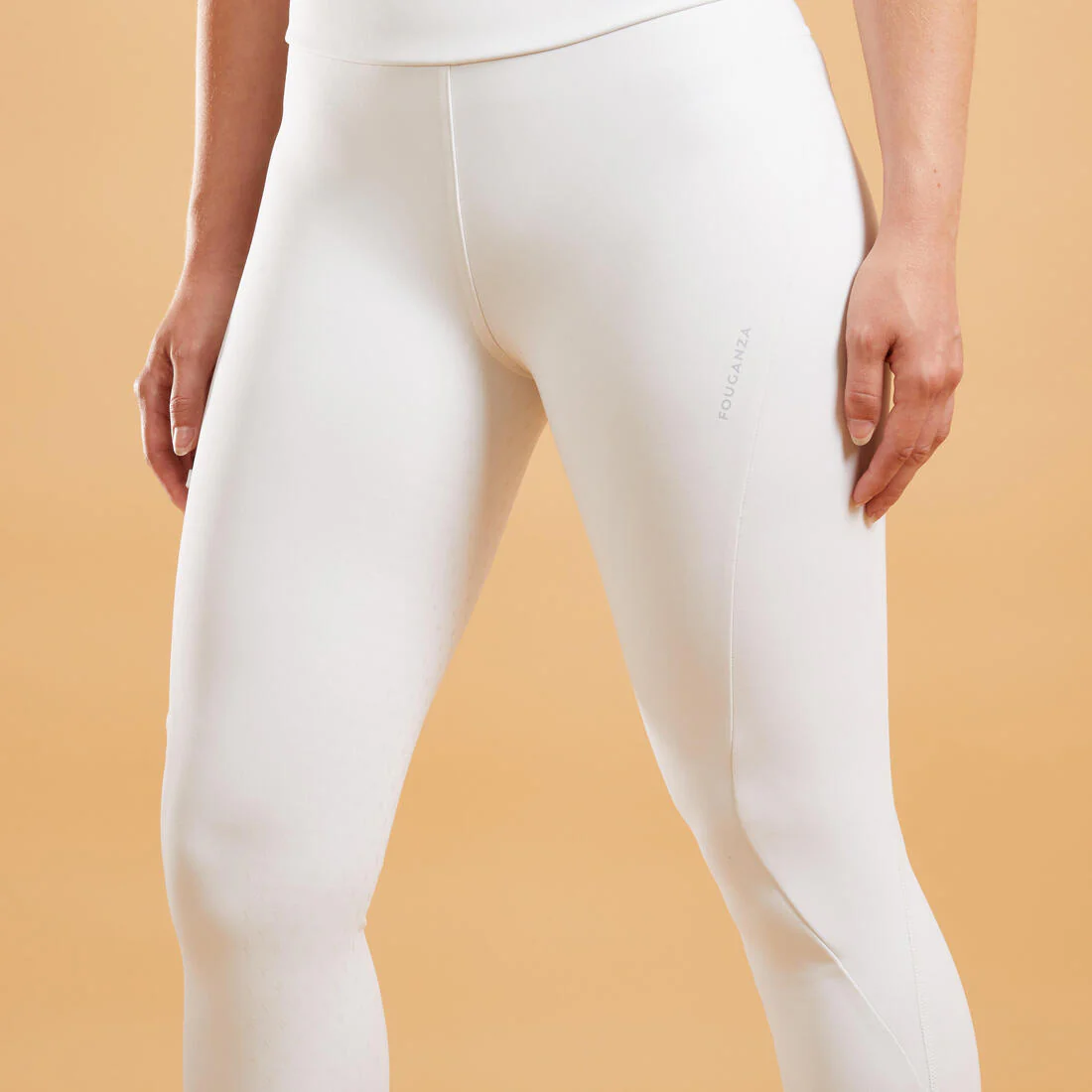 Leggings de equitación de competencia blancos para mujer 500 Fullgrip - Image 3