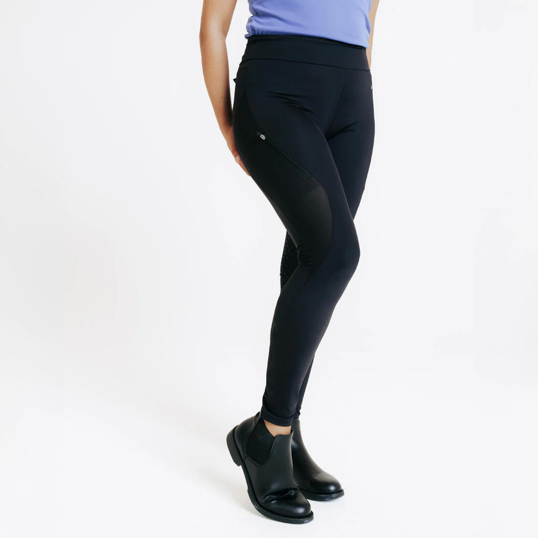 Leggings de equitación ligeros con fullgrip azul cometa para mujer