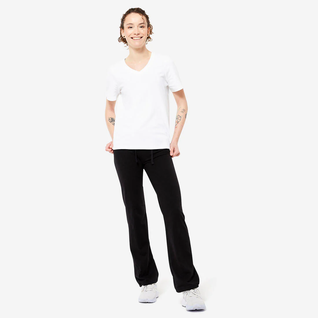 Leggings de fitness bajos ajustables negros para mujer Confort 500 - Image 4
