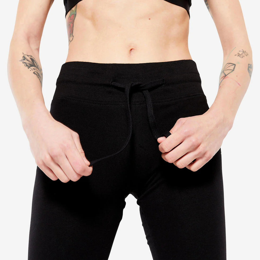 Leggings de fitness bajos ajustables negros para mujer Confort 500 - Image 6