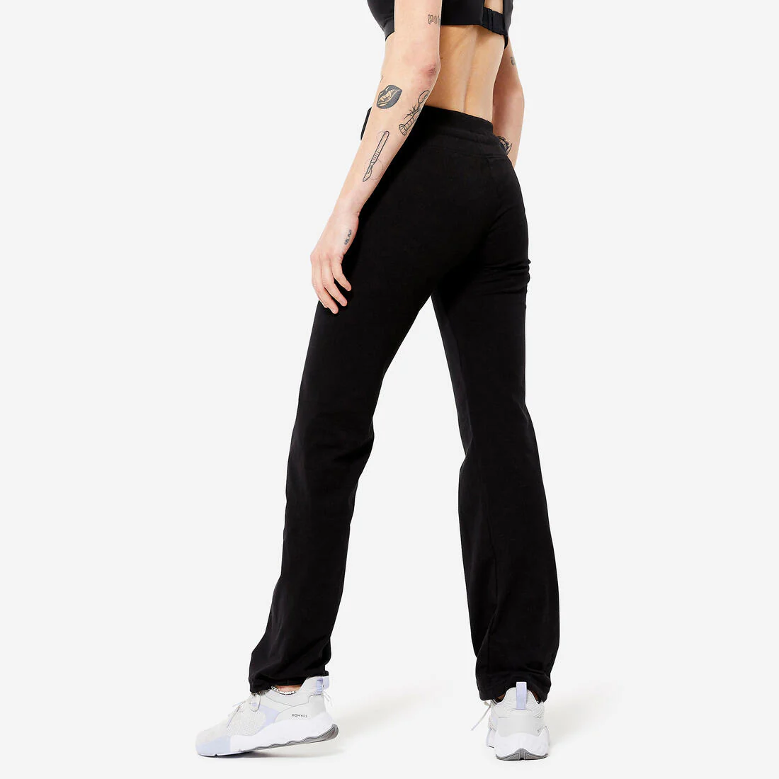 Leggings de fitness bajos ajustables negros para mujer Confort 500 - Image 7
