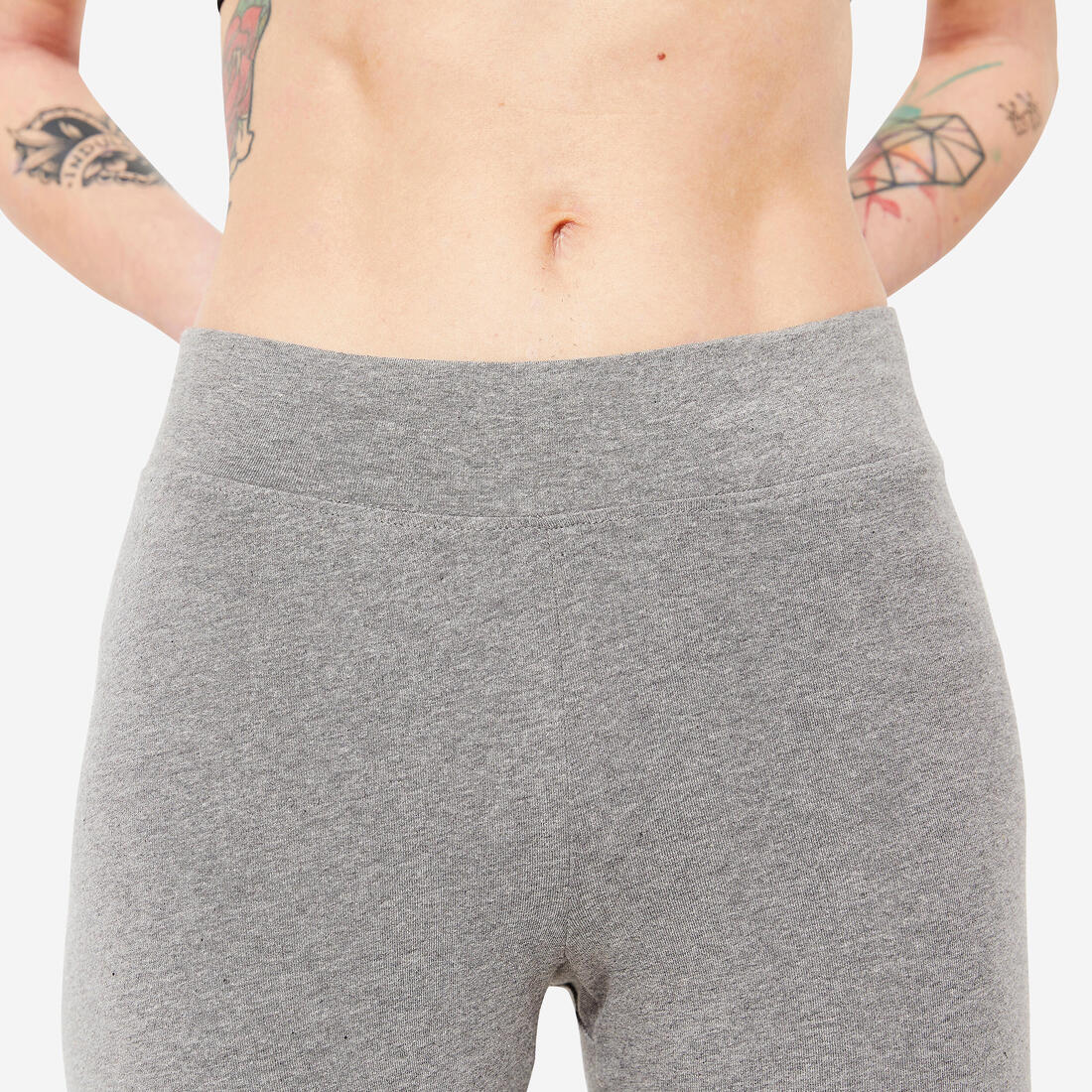 Leggings de fitness de corte slim grises para mujer 500 Fit+ - Image 10
