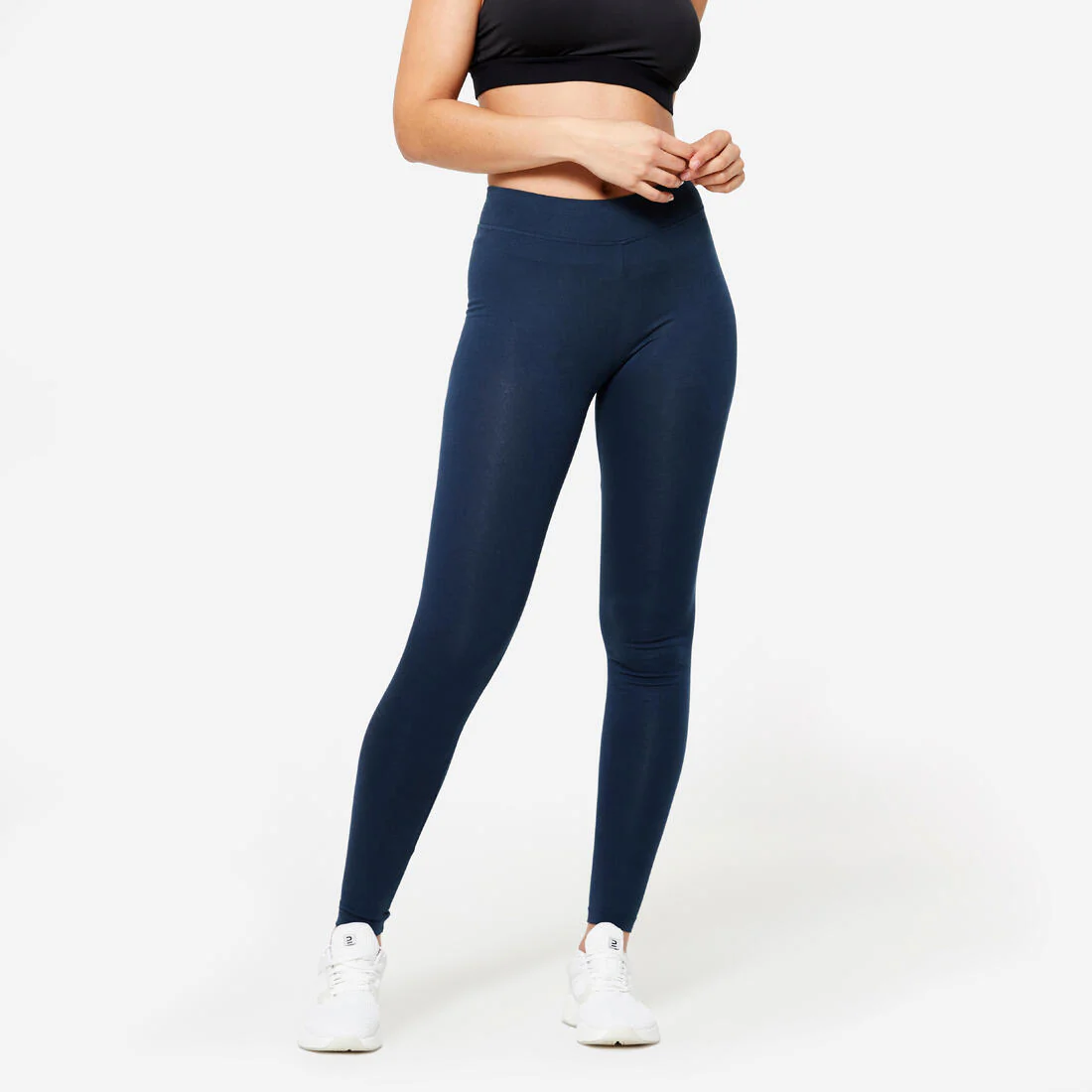 Leggings de fitness de corte slim grises para mujer 500 Fit+ - Image 3