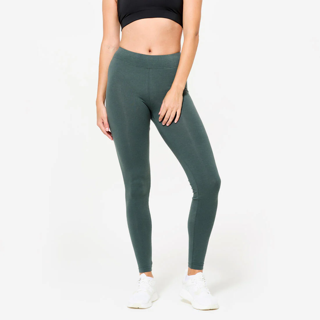 Leggings de fitness de corte slim grises para mujer 500 Fit+ - Image 4