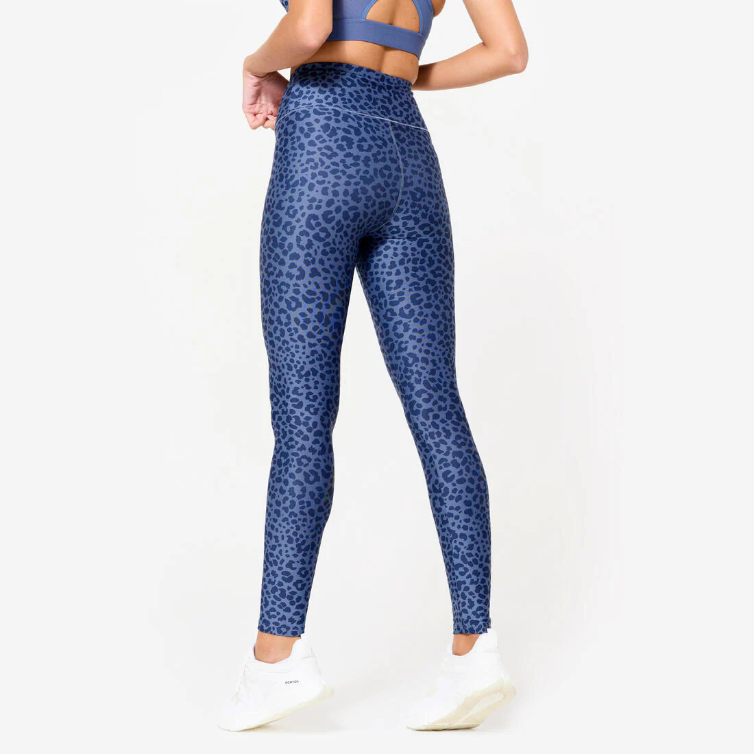 Leggings de fitness de tiro alto gris jaspeado con estampado para mujer - Image 11