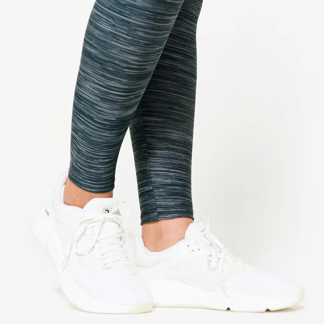 Leggings de fitness de tiro alto gris jaspeado con estampado para mujer - Image 17