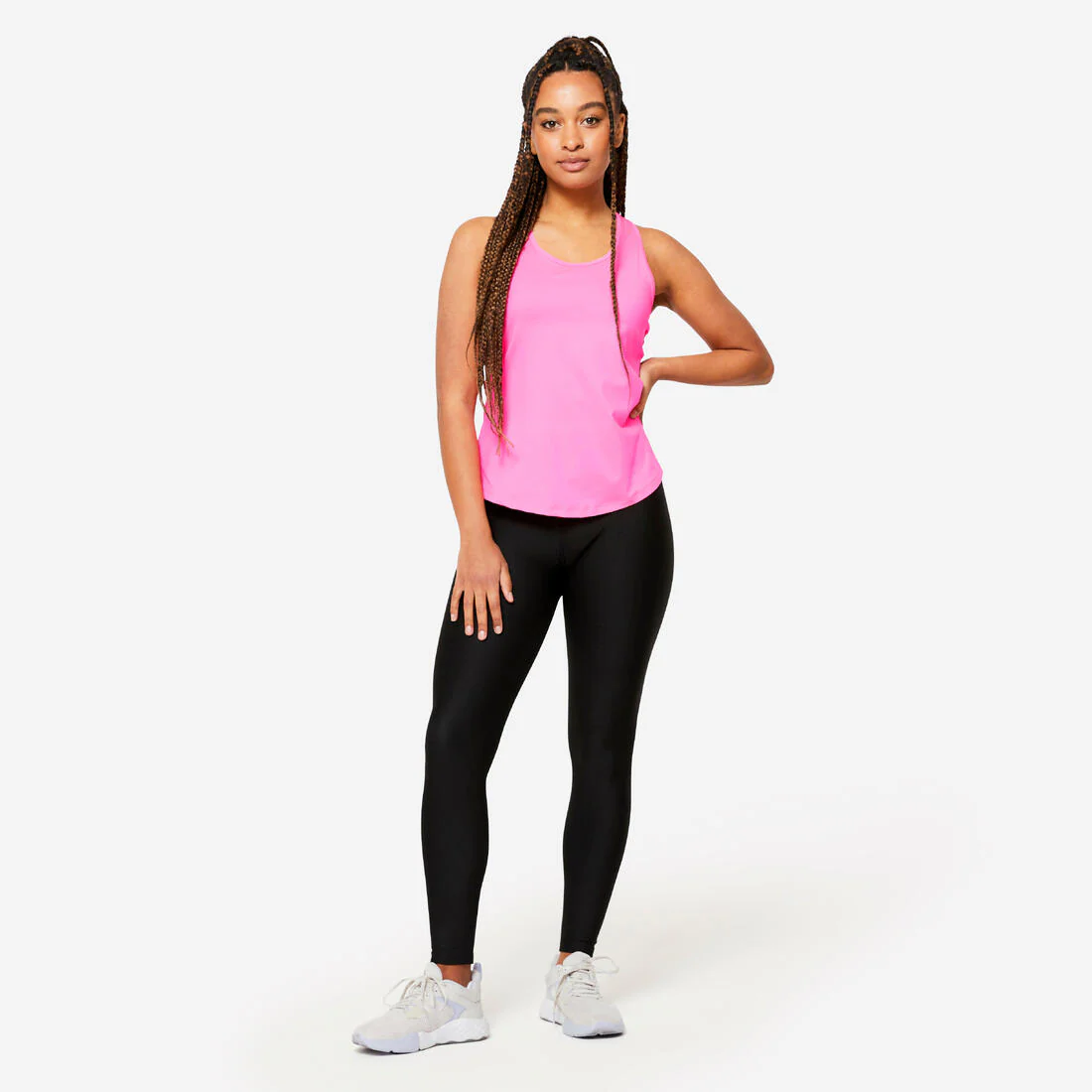 Leggings de fitness de tiro alto negro humo para mujer - Image 5
