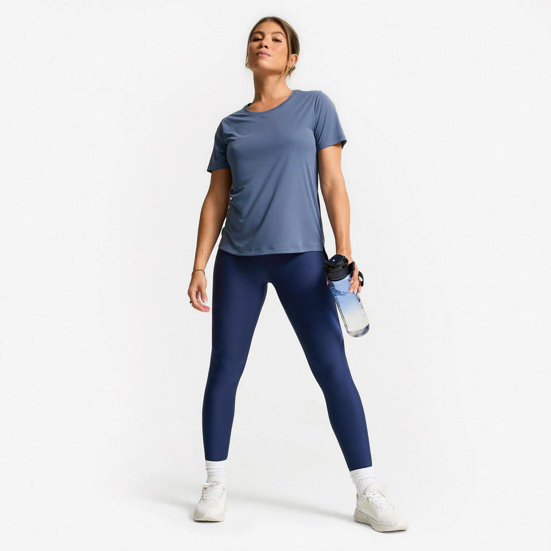 Leggings de fitness de tiro alto negro humo para mujer - Image 6