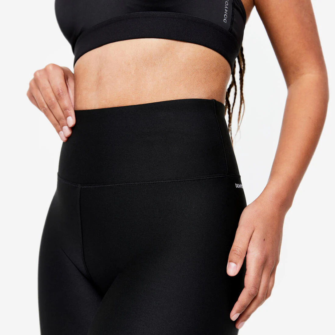 Leggings de fitness de tiro alto negro humo para mujer - Image 9