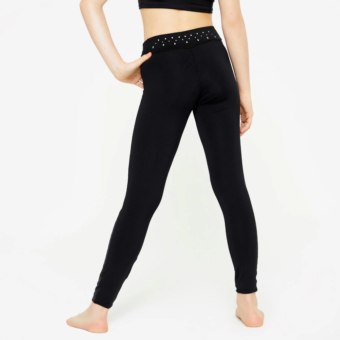 Leggings de gimnasia negros con lentejuelas para niños - Image 5