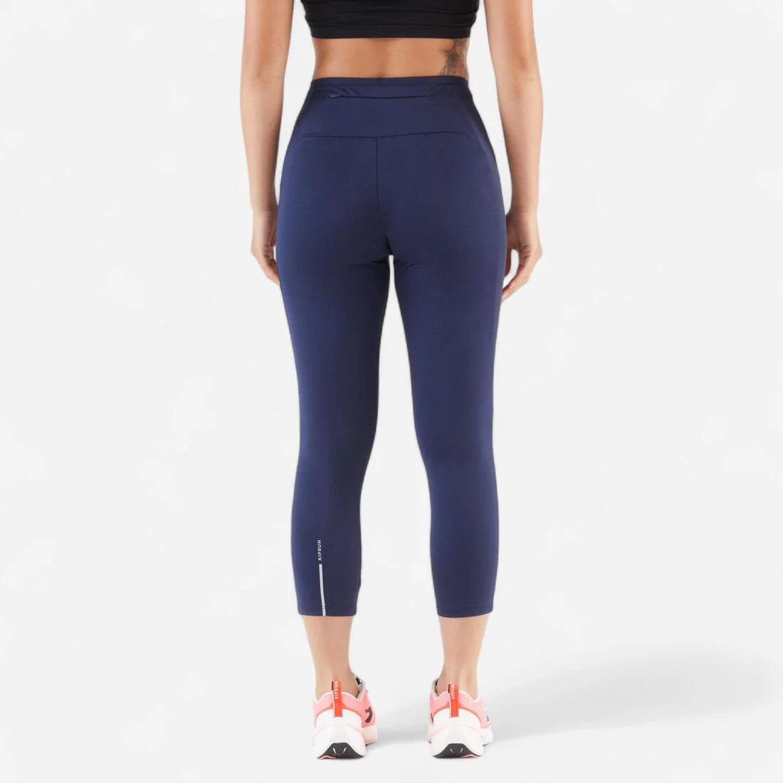 Leggings de running capri transpirables azul marino para mujer Kiprun Run 500 - Image 2