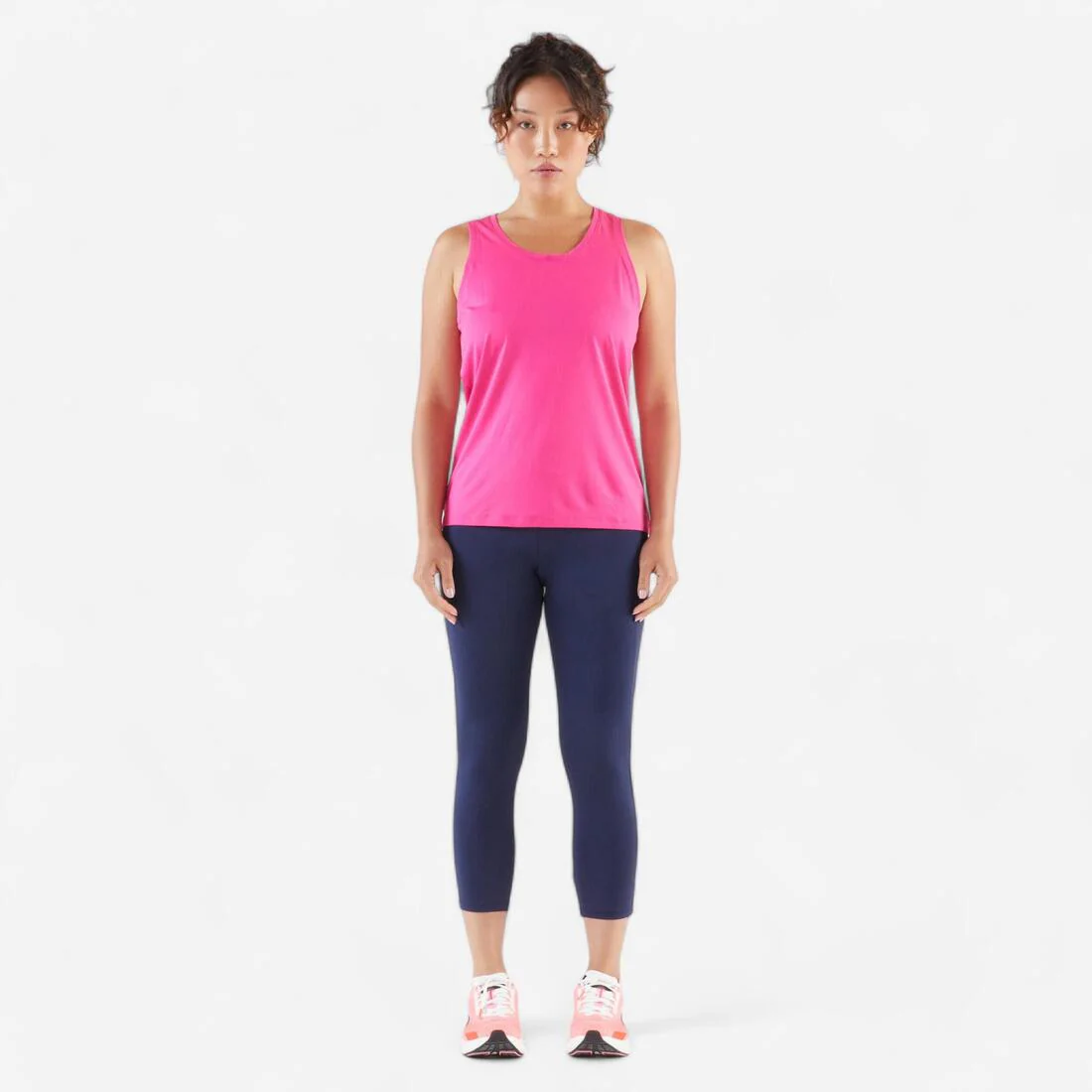 Leggings de running capri transpirables azul marino para mujer Kiprun Run 500 - Image 3
