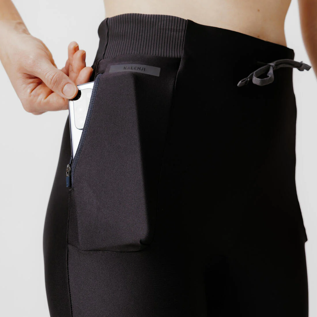 Leggings de running transpirables negros para mujer Kiprun Run 500 Dry - Image 5