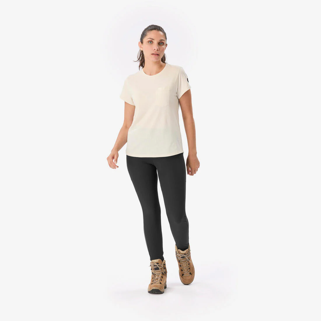 Leggings de trekking resistentes negros para mujer MT500 - Image 2
