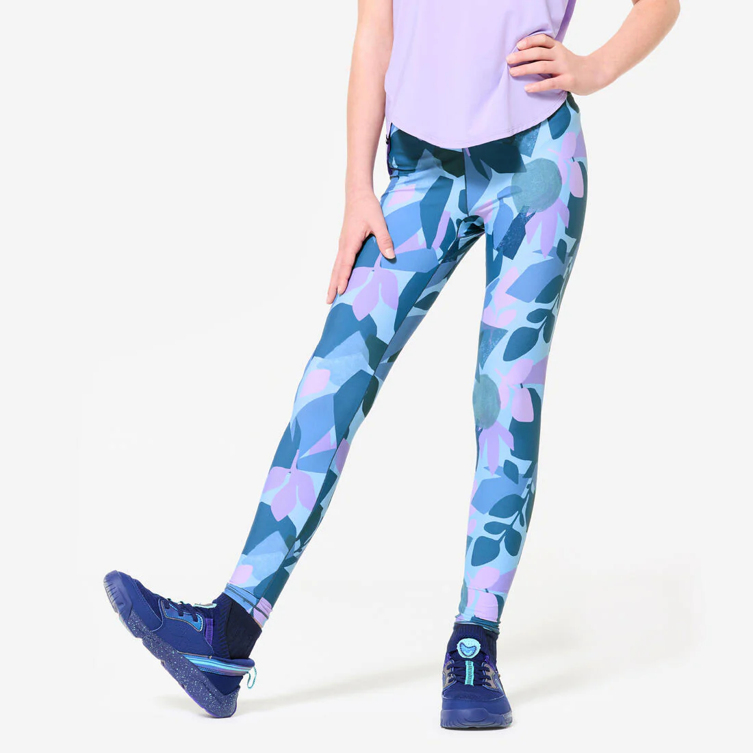 Leggings deportivos ultraligeros azul oscuro para niñas