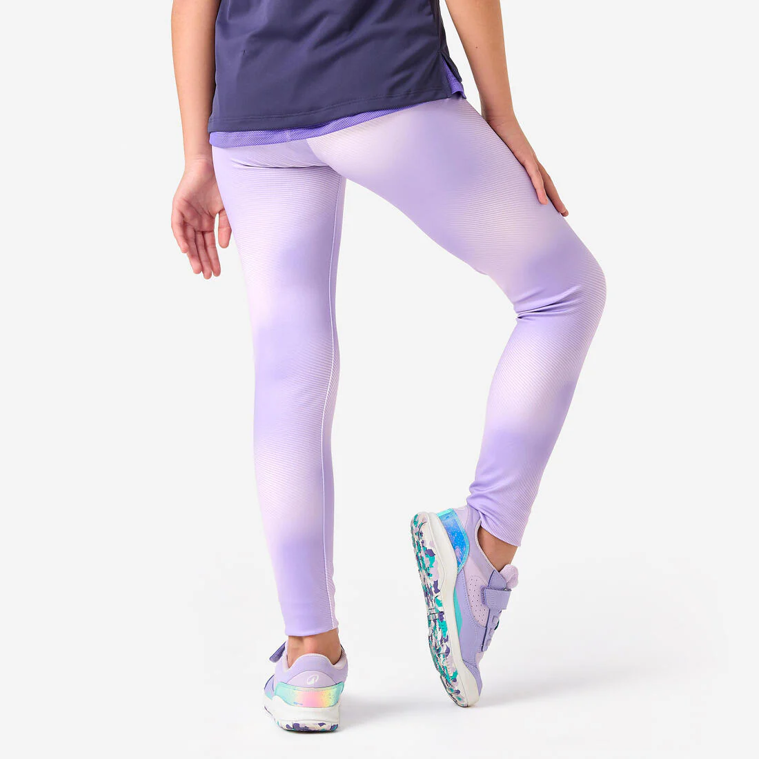 Leggings deportivos violeta con estampado para niñas S500 - Image 8
