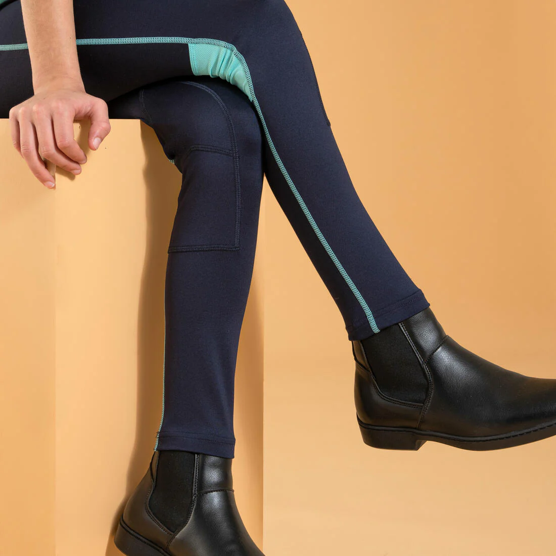 Leggings Equitación Azul Marino Turquesa Ligeros niños 100 - Image 12