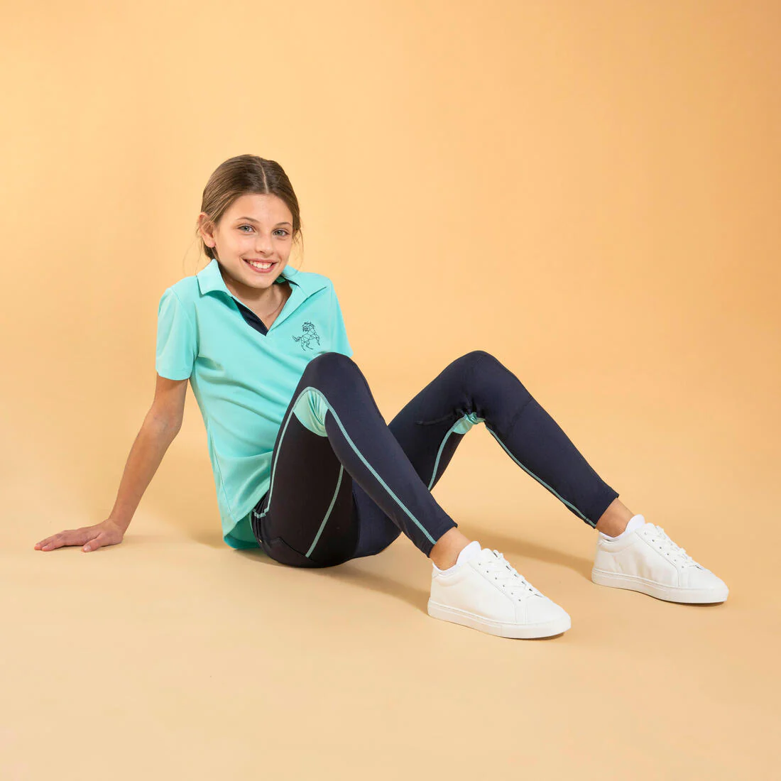 Leggings Equitación Azul Marino Turquesa Ligeros niños 100 - Image 4