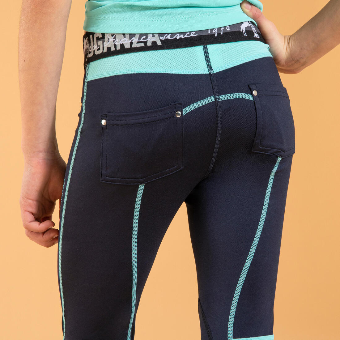 Leggings Equitación Azul Marino Turquesa Ligeros niños 100 - Image 7