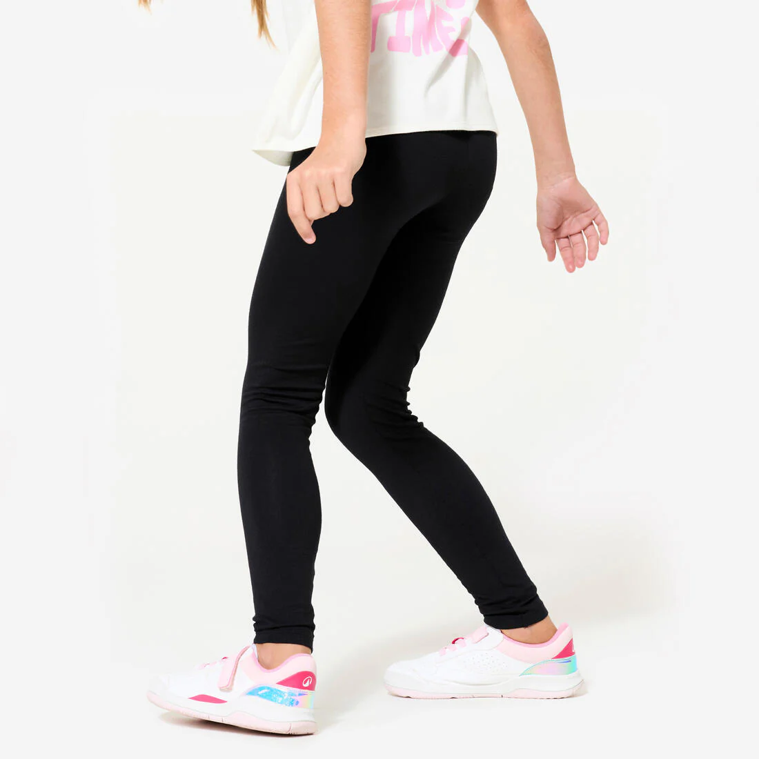 Leggings mallas gimnasia deportiva Niños Domyos 100 Negro - Image 4