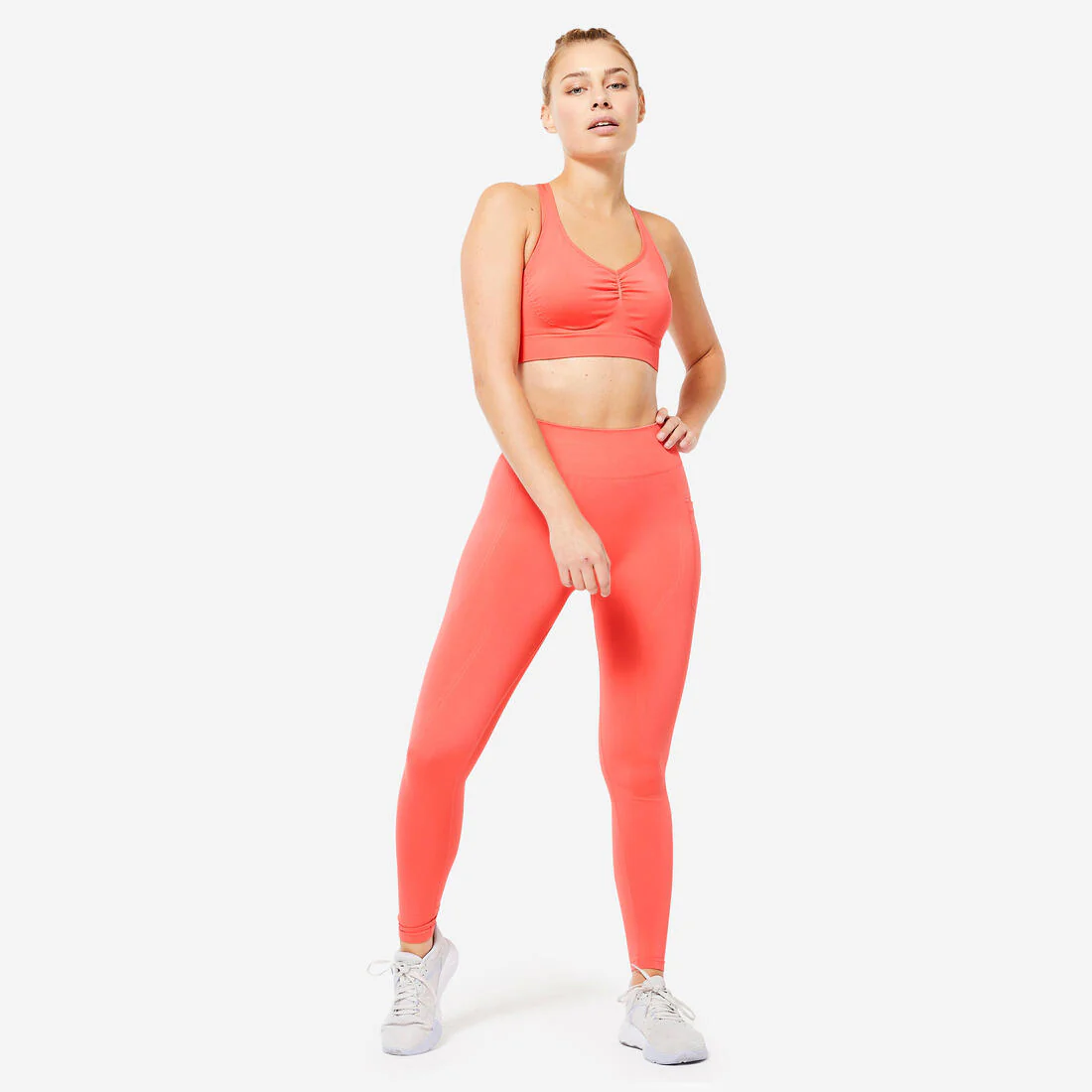 Leggings sin costuras con efecto push up rosas para mujer - Image 2